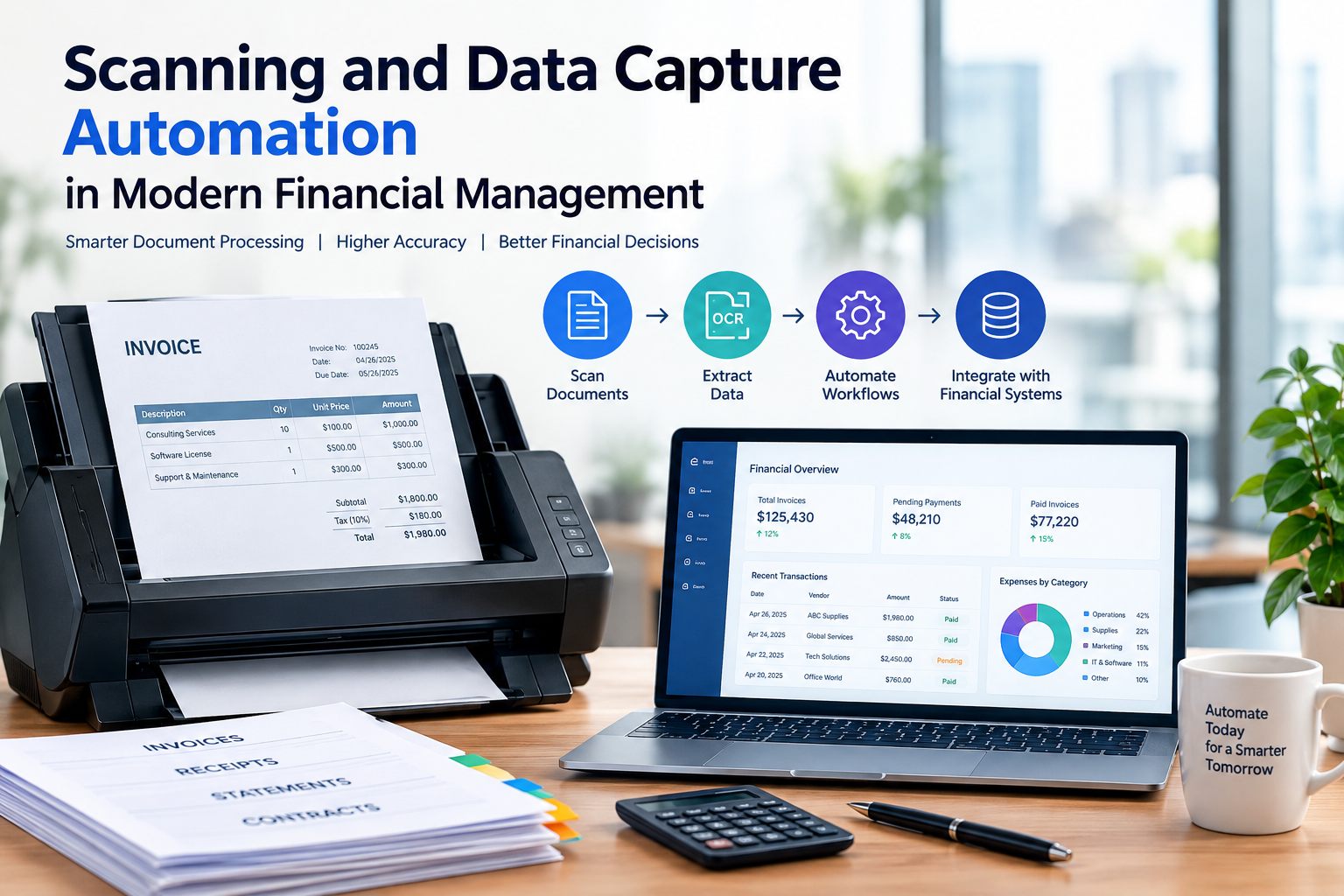 Financial document scanning and data capture automation