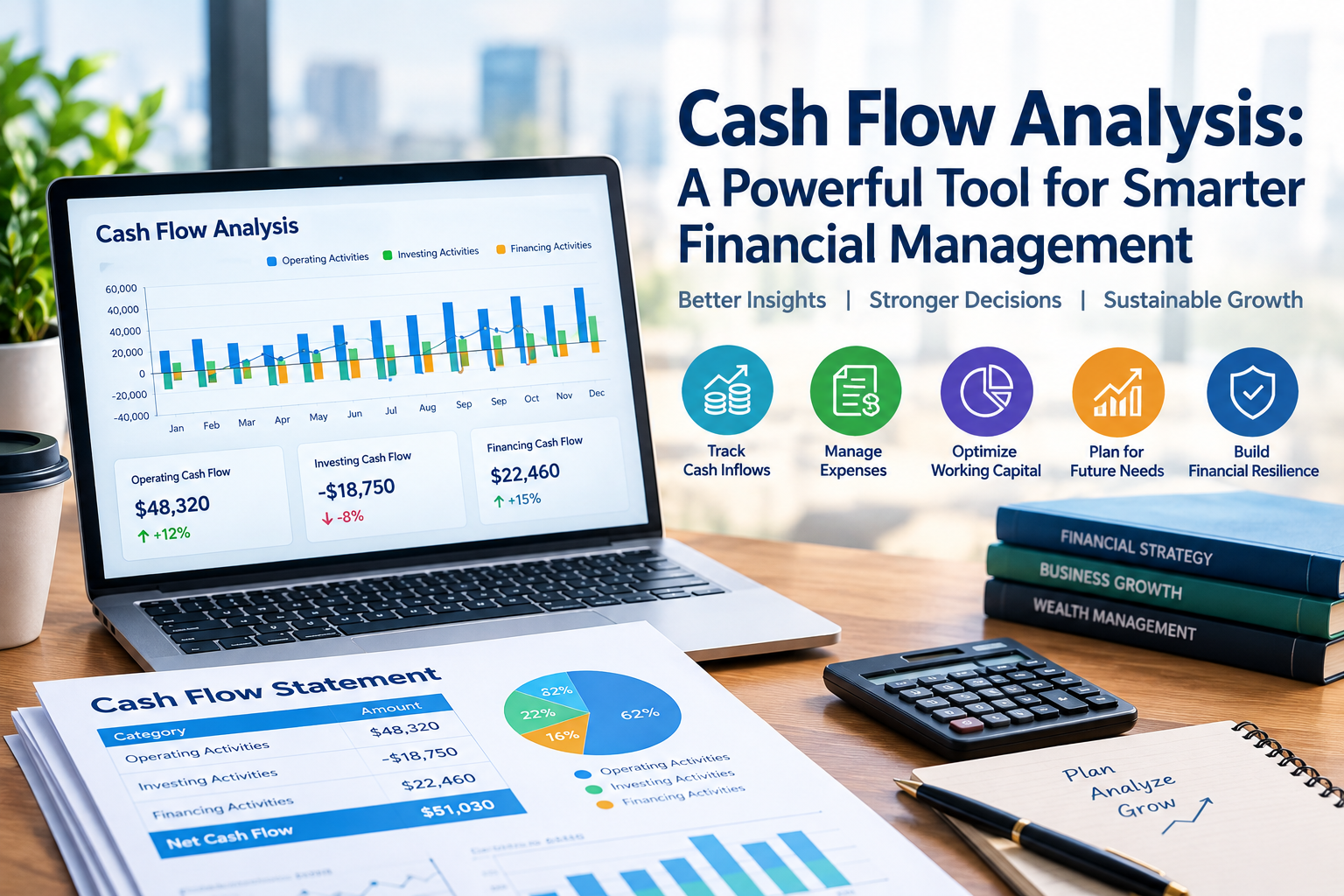 Cash flow analysis financial dashboard